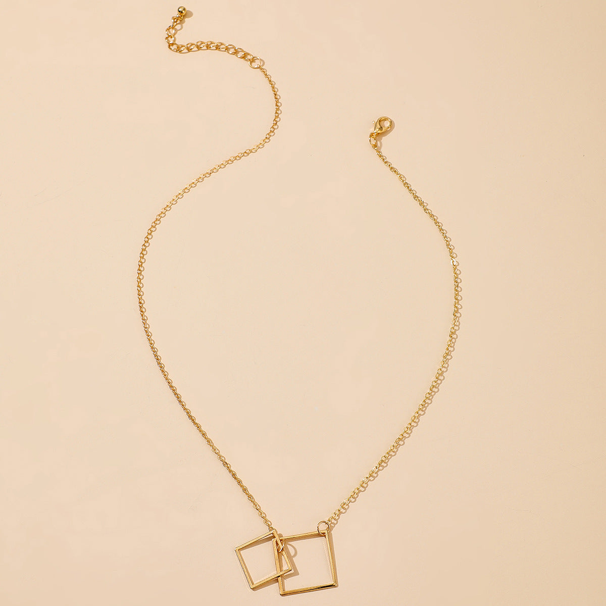 Square Alloy Ins Bohemian Fashion Single-Layer Necklace