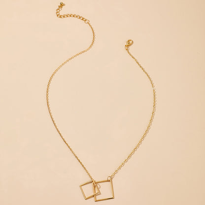 Square Alloy Ins Bohemian Fashion Single-Layer Necklace