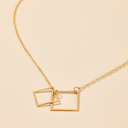 Square Alloy Ins Bohemian Fashion Single-Layer Necklace
