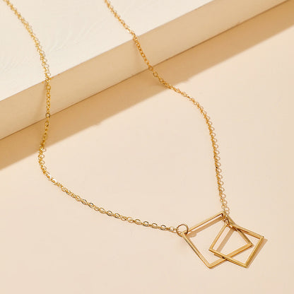 Square Alloy Ins Bohemian Fashion Single-Layer Necklace