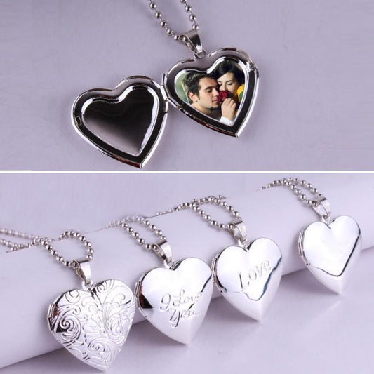 Locket Heart Pendant Chain Necklace