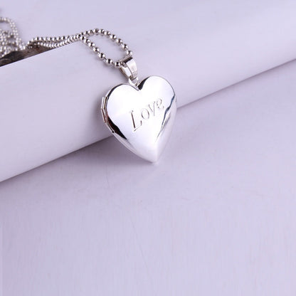 Locket Heart Pendant Chain Necklace