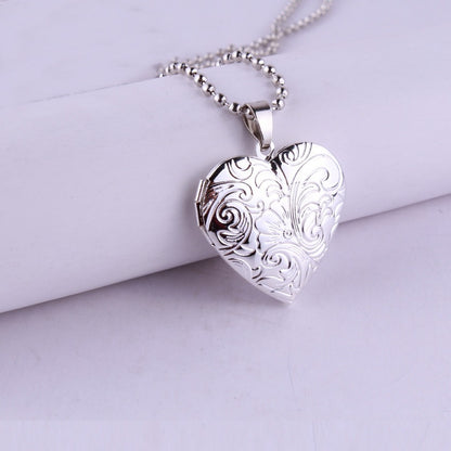 Locket Heart Pendant Chain Necklace