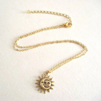 Sun and Moon Pendant Necklace