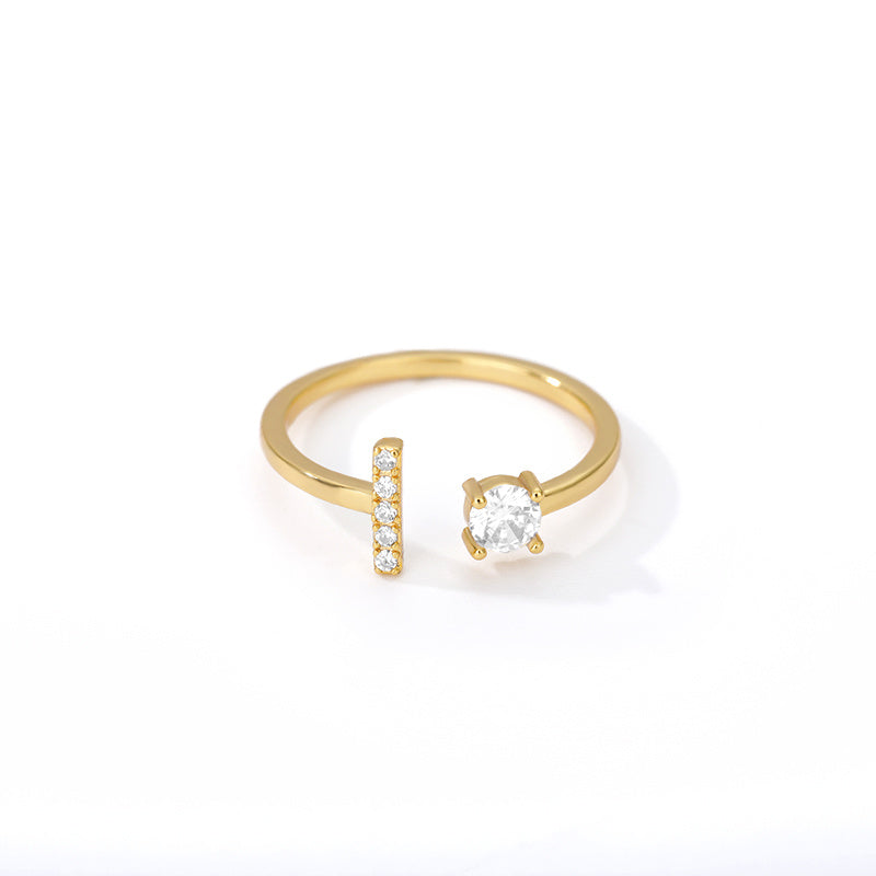 Tiny Initial Letter Ring A–Z, Adjustable