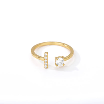 Tiny Initial Letter Ring A–Z, Adjustable