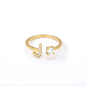 Tiny Initial Letter Ring A–Z, Adjustable