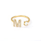 Tiny Initial Letter Ring A–Z, Adjustable