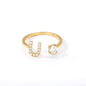 Tiny Initial Letter Ring A–Z, Adjustable