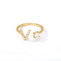 Tiny Initial Letter Ring A–Z, Adjustable