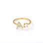 Tiny Initial Letter Ring A–Z, Adjustable