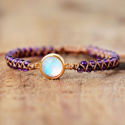Stone Wrap Bracelet with Amethyst & Opal