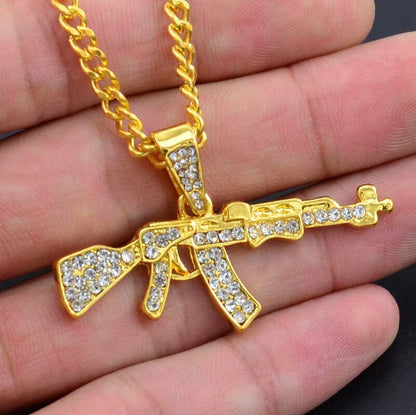 Cool Gothic Gun Shape Pendant Necklace