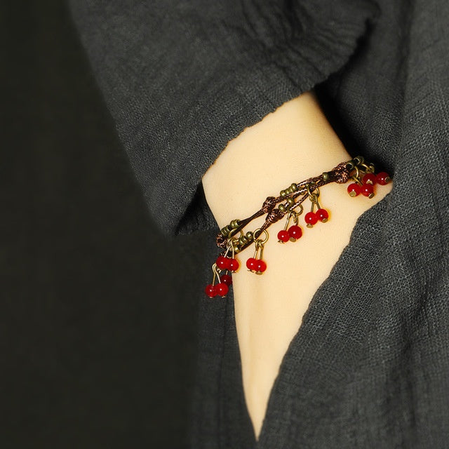 Handmade Double-Layer Quartzite Jade Bracelet