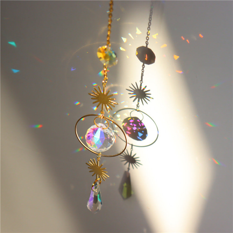 Crystal Wind Chime Star Pendant Sun Suncatcher
