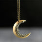 Crystal Half Moon Gold Necklace