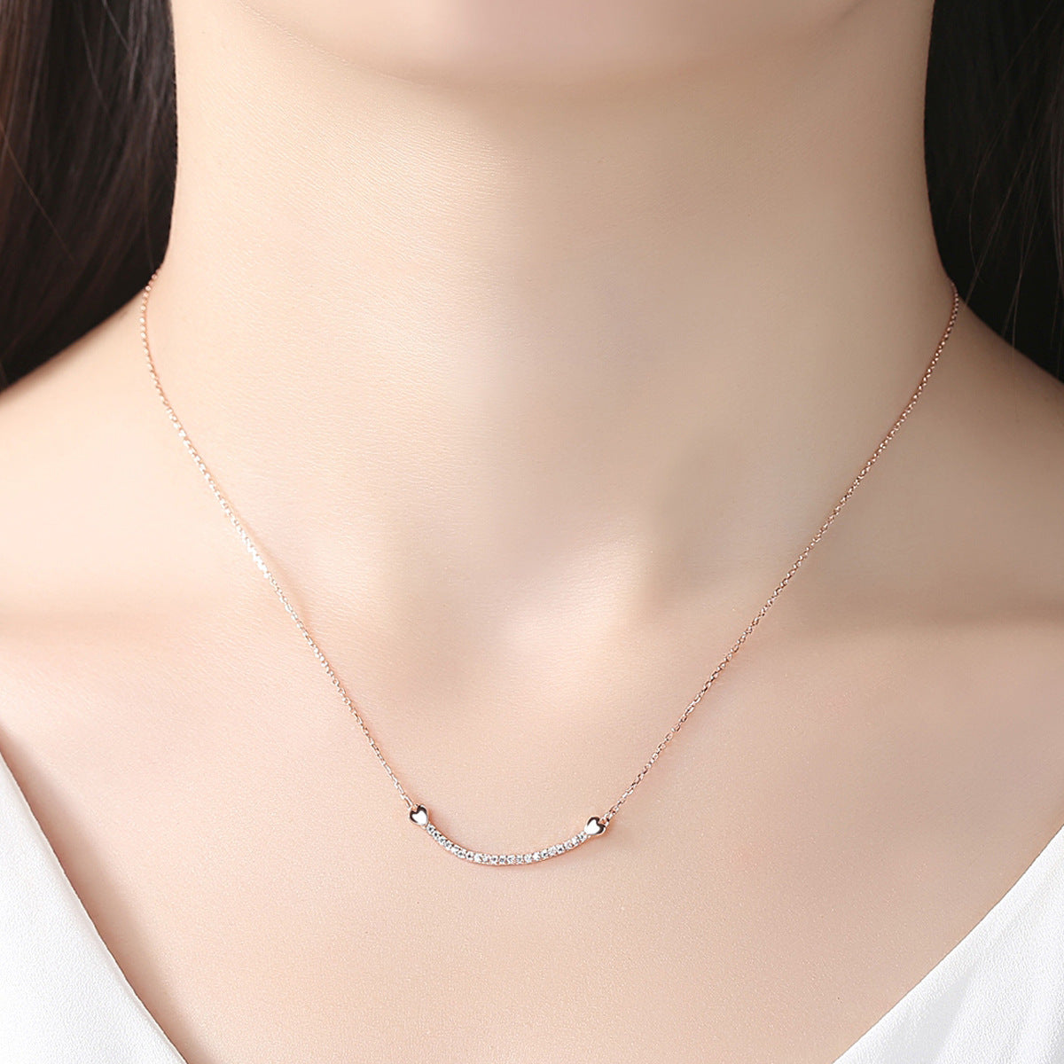 S925 Sterling Silver Necklace with 3A Zircon