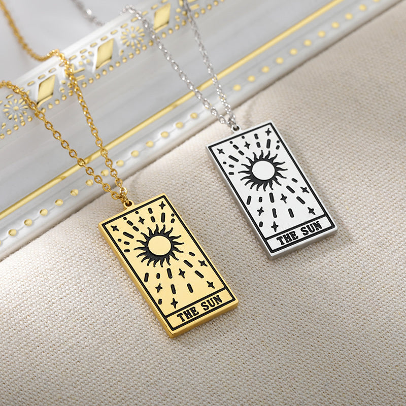 Square Tarot Card Necklace for Women