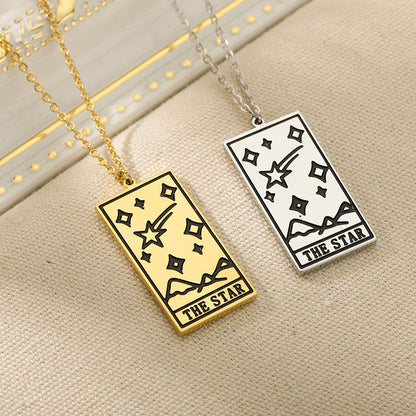 Square Tarot Card Necklace for Women