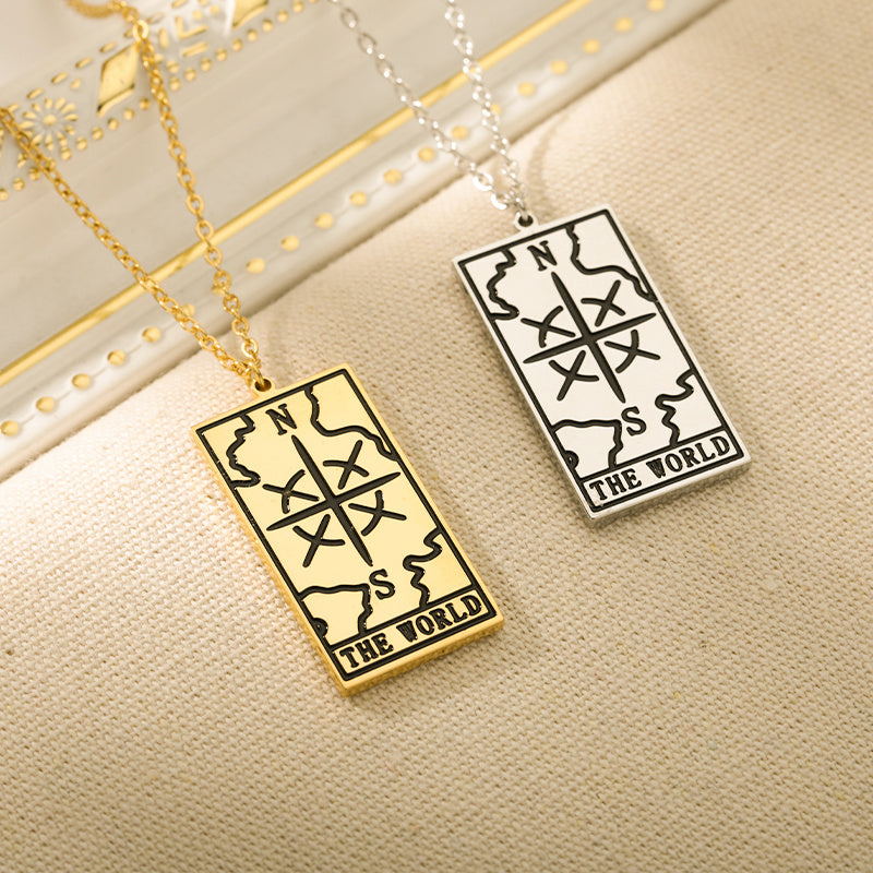 Square Tarot Card Necklace for Women