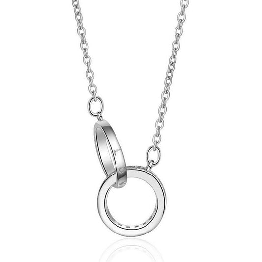 Double Ring Necklace Zircon