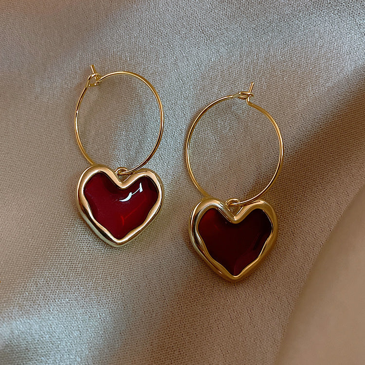 Versatile Heart-Shaped Alloy Earrings