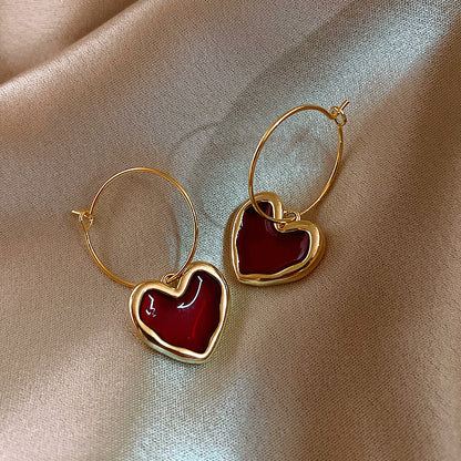 Versatile Heart-Shaped Alloy Earrings