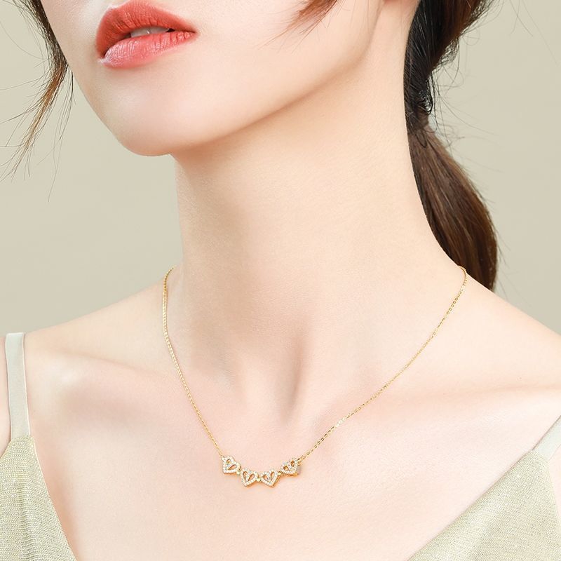 Four-Leaf Clover Heart Pendant Necklace