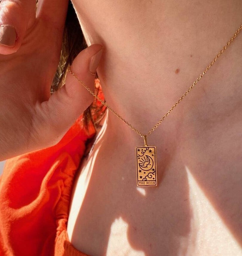 Square Tarot Card Necklace for Women