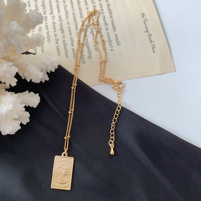 Abstract Face Metal Choker Necklace