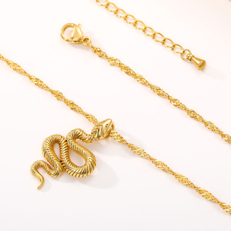 Snake Necklace, Gold, Silver, and Rose Gold