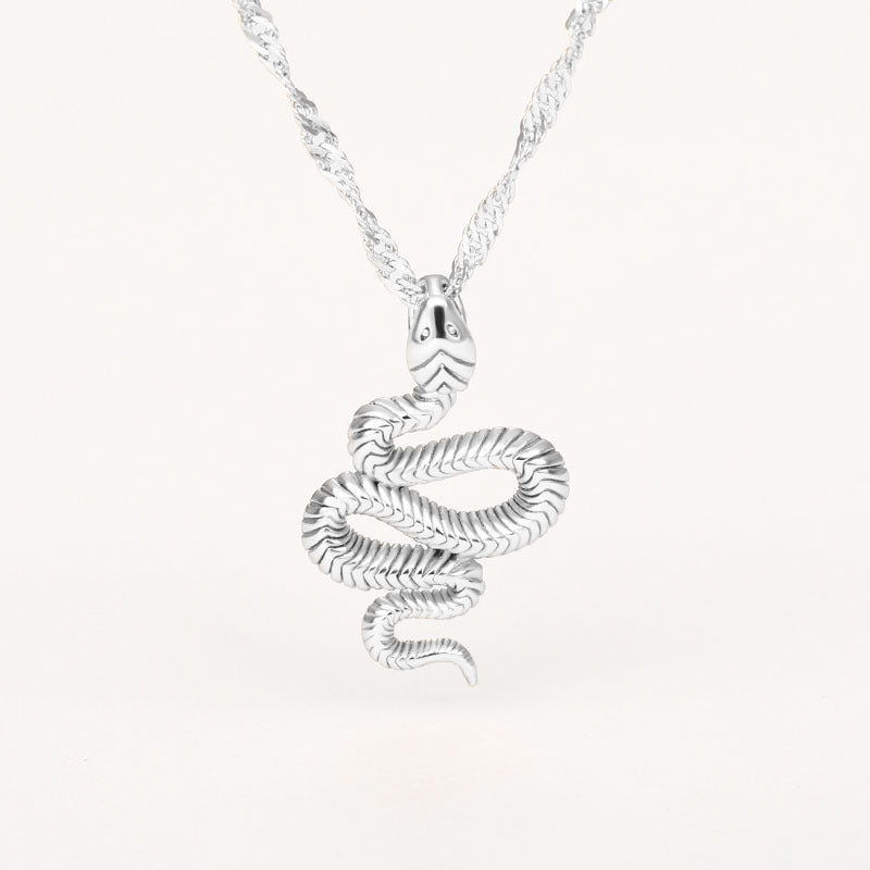 Snake Necklace, Gold, Silver, and Rose Gold