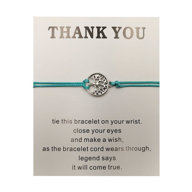 Adjustable Tree of Life Rope Bracelet