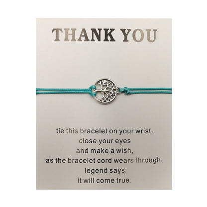 Adjustable Tree of Life Rope Bracelet