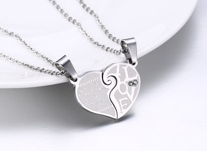 His & Hers Matching Heart Necklace Set – 2pcs