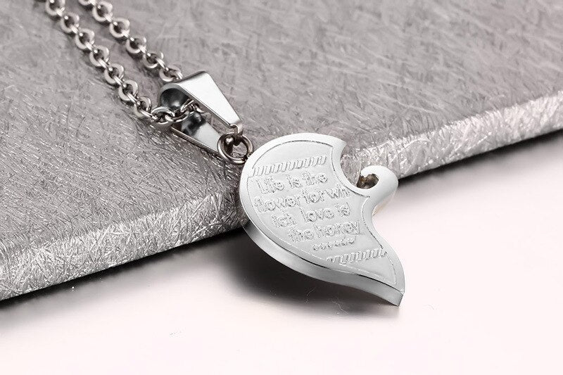 His & Hers Matching Heart Necklace Set – 2pcs