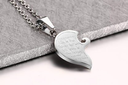 His & Hers Matching Heart Necklace Set – 2pcs