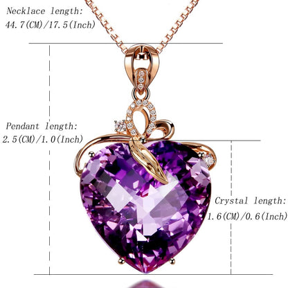 Rose Gold Amethyst Pendant Necklace