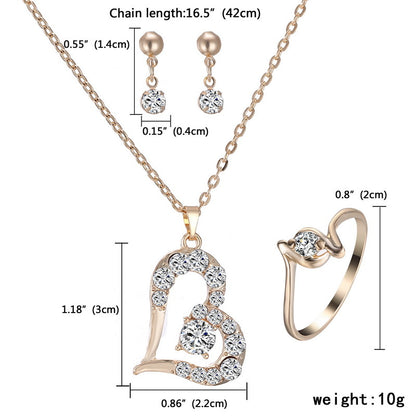 Heart Pendant Jewellery Set