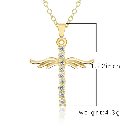 Angel Wings Cross Necklace