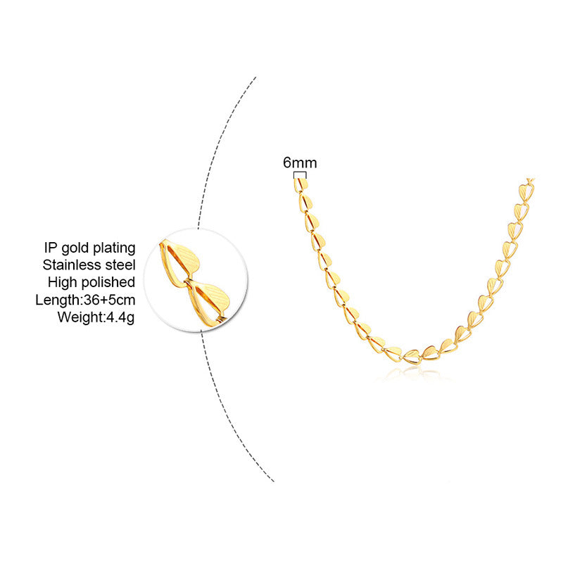 Heart Leaves Chain Bracelet, Set