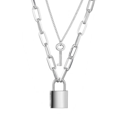 Timeless Padlock Necklace with Key Pendant