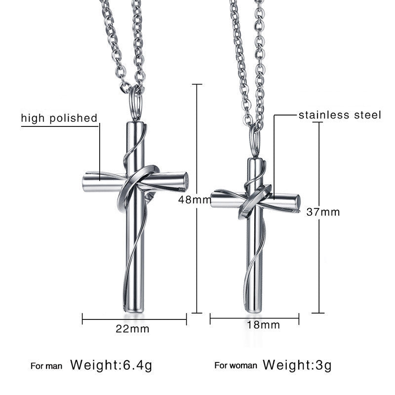 Stainless Steel Cross Pendant Necklace