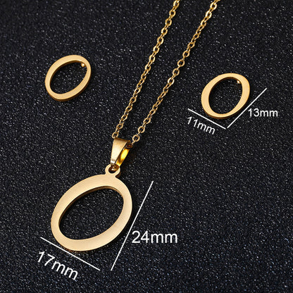 Stainless Steel Alphabet Necklace, 26 Initial Letters A–Z