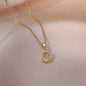 Sweet Star & Moon Zircon Necklace