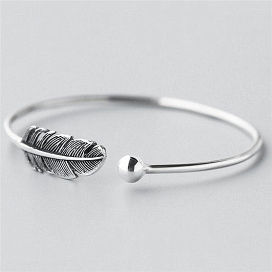Leaf-Shaped Couple Bracelet