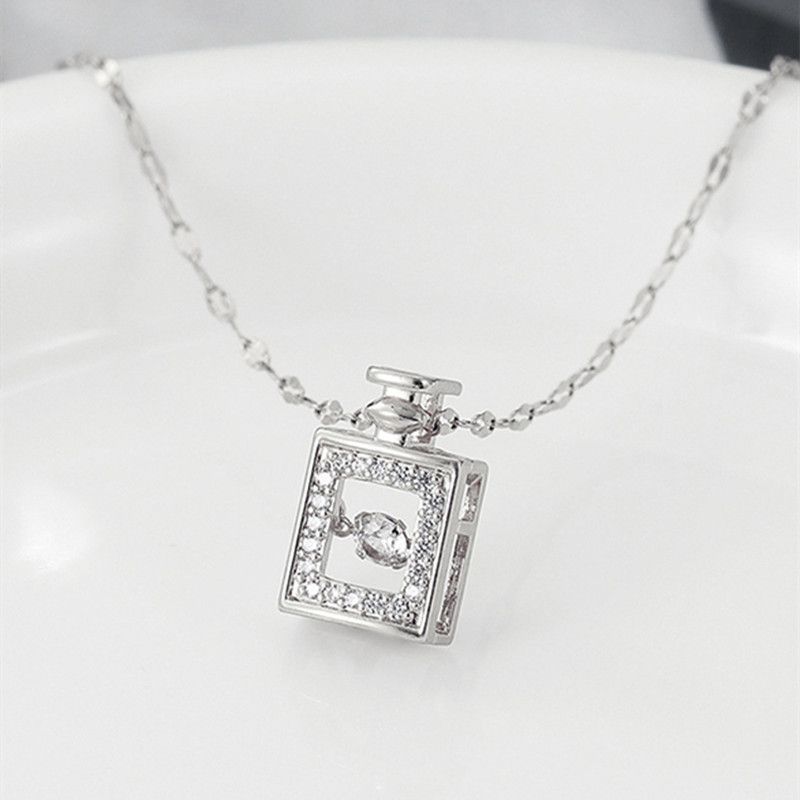 Perfume Bottle Pendant Zircon Necklaces