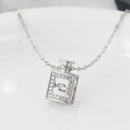 Perfume Bottle Pendant Zircon Necklaces