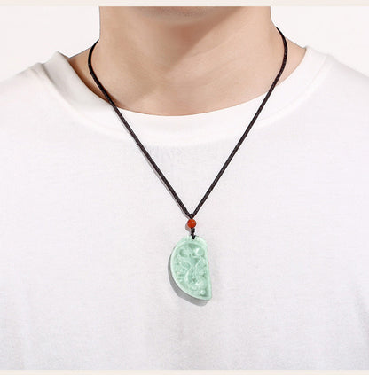 Dragon and Phoenix Jade Couple Necklace