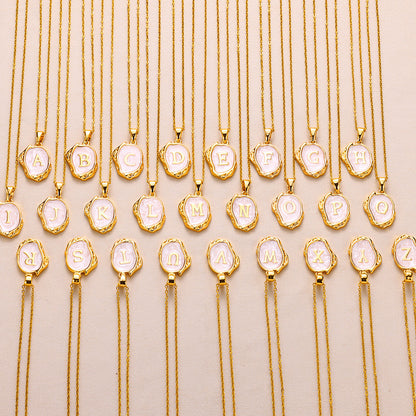 26 Letters Drop Oil Three Dimensional Necklace